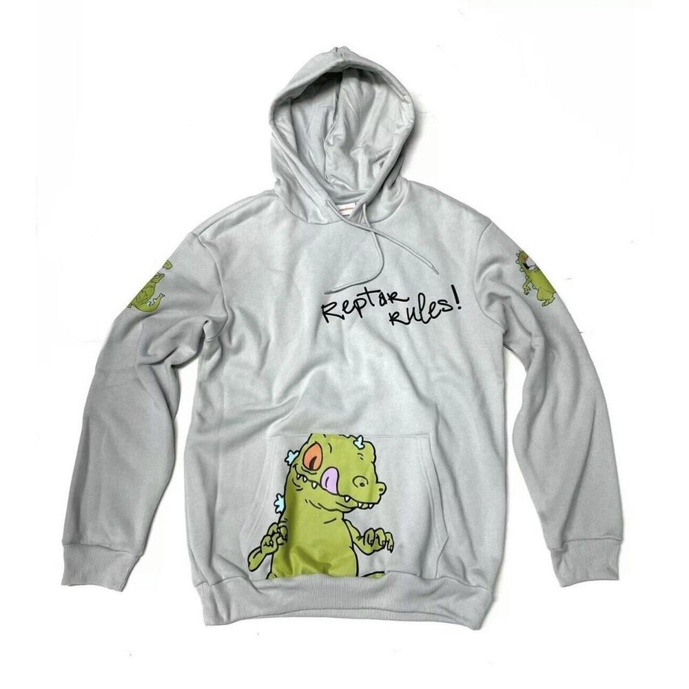 Rugrats Hoodie Size M Medium REPTAR RULES Mens Womens Nickelodeon Grey Unisex